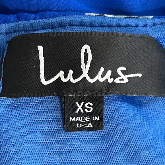 Lulus Cherished Moment Blue Floral Open Lace Back Fit & Flare Skater Mini Dress - Picture 3 of 5